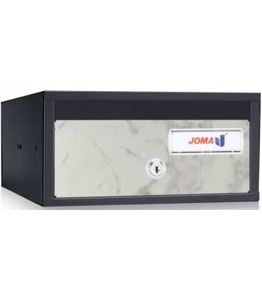 Buzón Joma, Lobby H2435- 82059-cuerpo en acero electrocincado negro y puerta en acero electrocincado Mármol