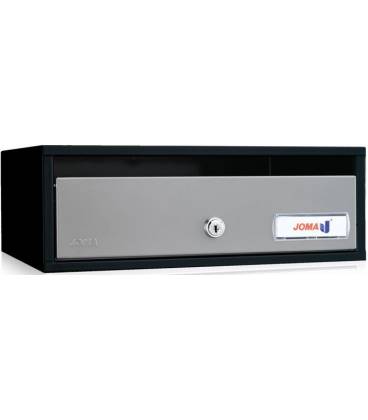 Buzón Joma, Lobby H3425- 82296U-cuerpo en acero electrocincado negro y puerta en acero electrocincado Plata
