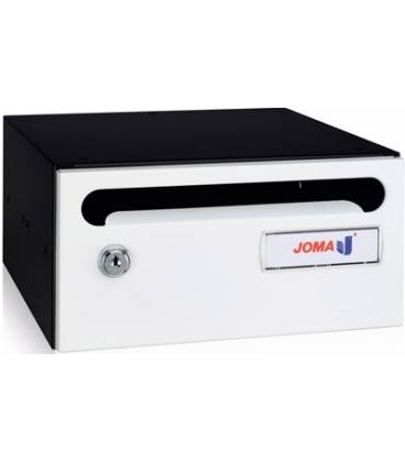 Buzón Hall 20- 03402- cuerpo de acero electrocincado negro y puerta en acero electrocincado blanco