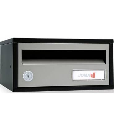 Buzón Joma, Indico h2425- 82338U-cuerpo en acero electrocincado negro y puerta en acero electrocincado Plata