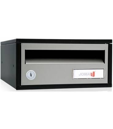 Buzón Joma, Indico h2435- 82323U-cuerpo en acero electrocincado negro y puerta en acero electrocincado Plata