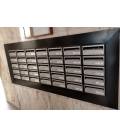 Agrupación de 35 buzones indico h2425, Pintura Inox antihuellas, encastrado en pared con tapajuntas con medidas especiales