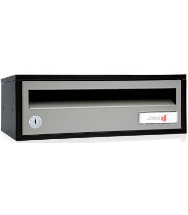 Buzón Joma, Indico h3425- 82308U-cuerpo en acero electrocincado negro y puerta en acero electrocincado Plata