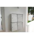 Agrupación de 4 buzones Kompact v270-81123- Blanco. Colgados en la pared curvo, sin envolvente.