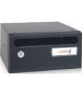 Buzón Hall 20- 03231- cuerpo de acero electrocincado negro y puerta en acero electrocincado negro