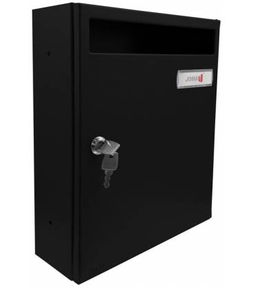 Buzón Joma- Modelo Wall V270- 81127, con cuerpo y puerta en acero electrocincado NEGRO MATE