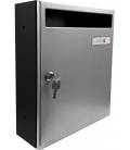 Buzón Joma, Modelo Wall V270- 81131-cuerpo de acero electrocincado NEGRO y puerta en acero electrocincado INOX BRILLO AISI 430