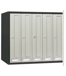 Buzón Joma, Cosmos Push 320- 24576- de cuerpo negro ac y puerta en acero electrocincado Inox Brillo AISI 430
