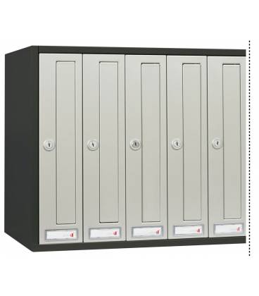 Buzón Joma, Cosmos Push 320- 24576- de cuerpo negro ac y puerta en acero electrocincado Inox Brillo AISI 430
