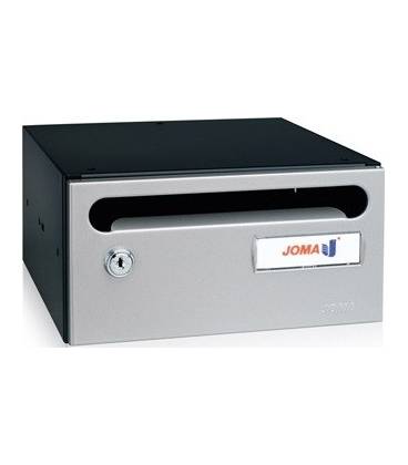 Buzón Hall 20- 03236- cuerpo de acero electrocincado negro y puerta en acero electrocincado Pintura Inox, antihuellas