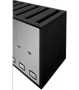 Buzón Joma, Cosmos Top -71136- Cuerpo y puerta en acero electrocincado NEGRO / PINTURA INOX- carga superior.