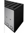 Buzón Joma, Cosmos Top -71136- Cuerpo y puerta en acero electrocincado NEGRO / PINTURA INOX- carga superior.
