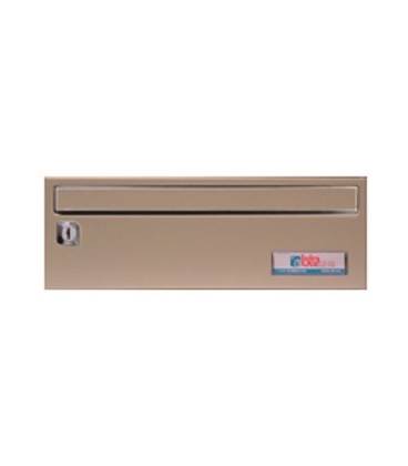 Buzón BTV Barajas 16349, cuerpo negro pintado y puerta color Arena perla, G1