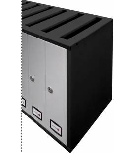Buzón Joma, Cosmos Top (carga superior)- 71130- Con cuerpo y puerta en acero electrocincado, Negro/ INOX BRILLO AISI 430