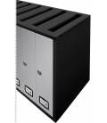 Buzón Joma, Cosmos Top (carga superior)- 71130- Con cuerpo y puerta en acero electrocincado, Negro/ INOX BRILLO AISI 430