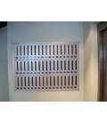 Instalación de SoloBuzones, agrupación de 3 piezas de 16 buzones Cosmos Front-71183-Pintura Inox, Empotrados en la pared