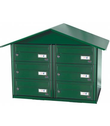 Buzón Joma- BCP 6- 85191- Con cuerpo y puerta en acero electrocincado Verde Foresta, apto para exterior.