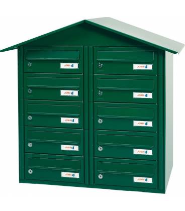 Buzón Joma- BCP 10- 85271- Con cuerpo y puerta en acero electrocincado Verde Foresta, apto para exterior.