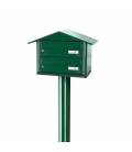Buzón Joma, BCP 2, 85144- de cuerpo y puerta de acero electrocincado con soporte verde foresta con soporte.