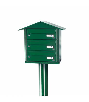 Buzón Joma, BCP 3 -85146 con cuerpo y puerta en acero electrocincado Verde Foresta (con soporte)