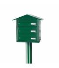Buzón Joma, BCP 3 -85146 con cuerpo y puerta en acero electrocincado Verde Foresta (con soporte)