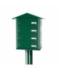 Buzón Joma, BCP 4 - 85148, de cuerpo y puerta de acero electrocincado con soporte verde foresta con soporte.