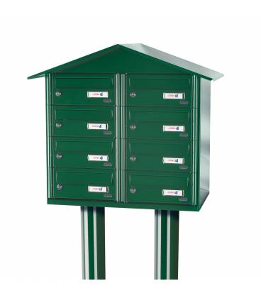 Buzón Joma, BCP 6-85192, de cuerpo y puerta de acero electrocincado con soporte verde foresta con soporte.