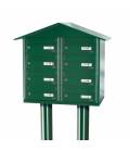 Buzón Joma, BCP 6-85192, de cuerpo y puerta de acero electrocincado con soporte verde foresta con soporte.