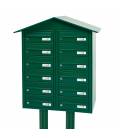 Buzón Joma, BCP 12 - 85276 de cuerpo y puerta de acero electrocincado con soporte verde foresta 