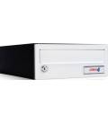 Buzón Kompact H270-81210- cuerpo y puerta en acero electrocincado. Color Negro/Blanco. 