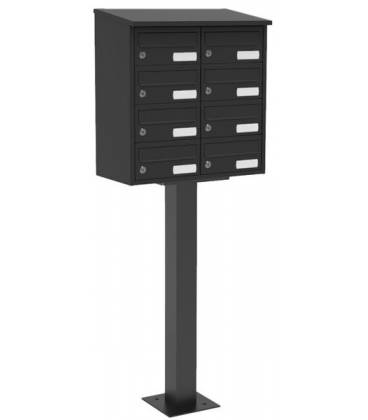 Buzón UDALA 8- 85107- con cuerpo y puerta en acero electrocincado Gris Antracita