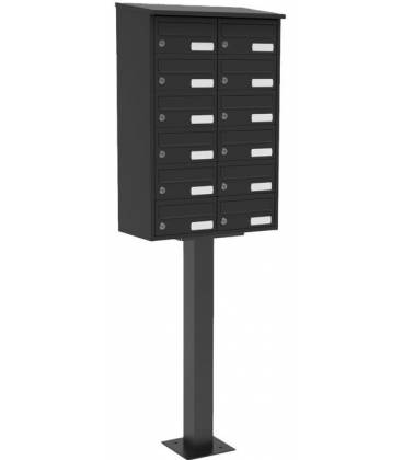Buzón UDALA 12- 85109- con cuerpo y puerta en acero electrocincado Gris Antracita