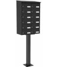 Buzón UDALA 12- 85109- con cuerpo y puerta en acero electrocincado Gris Antracita