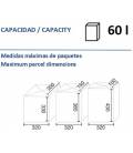 Capacidad y medidas máxima de paquetes