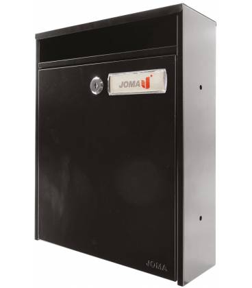 Buzón Joma, EVO 10- 24858- Con cuerpo y puerta en acero electrocincado NEGRO /NEGRO, apto para interior.
