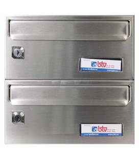Buzón BTV, BARAJAS -26727- Con cuerpo de acero pintado Negro y puerta de acero inoxidable Inox Mate G2, para interior