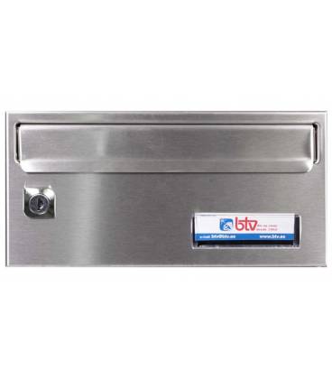 Buzón BTV, BARAJAS - 10337 - COn cuerpo de acero pintado en Negro y puerta en acero inoxidable Inox Mate G1-