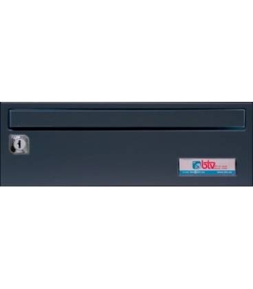 Buzón BTV, BARAJAS- 16780- Con cuerpo de acero pintado Negro y puerta de acero inoxidable Antracita G1