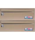 Buzón BTV Buzones Barajas 26349,cuerpo negro pintado y puerta color Arena Perla, G2