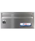 Buzón BTV, BARAJAS - 16727 -Con cuerpo de acero pintado negro y puerta de acero inoxidable Inox Mate G1, para interior