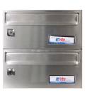 Buzón BTV, BARAJAS - 26727 -Con cuerpo de acero pintado negro y puerta de acero inoxidable Inox Mate G2, para interior