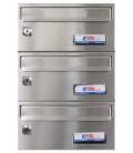 Buzón BTV, BARAJAS - 30337 - Con cuerpo de acero pintado en Negro y puerta en acero inoxidable Inox Mate G3
