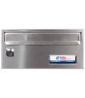 Buzón Btv, BARAJAS -10337 - Con cuerpo de acero pintado Negro y puerta de acero inoxidable Inox Mate G1