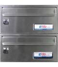 Buzón Btv, BARAJAS -20337 - Con cuerpo de acero pintado Negro y puerta de acero inoxidable Inox Mate G2