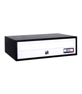 Buzón Viena 11422 - Cuerpo de aluminio pintado Negro y puerta de aluminio en Pintura Blanco