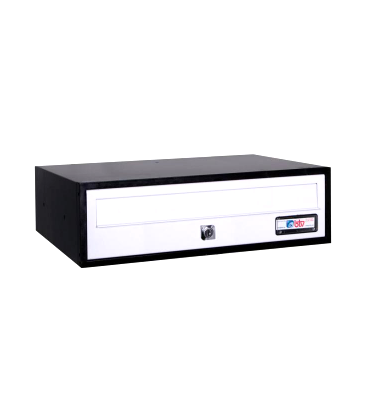 Buzón Viena 11422 - Cuerpo de aluminio pintado Negro y puerta de aluminio en Pintura Blanco
