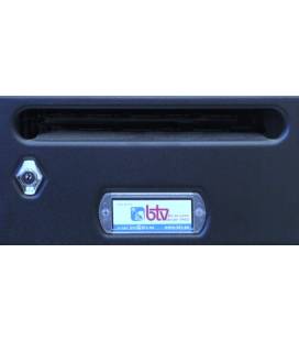 Buzón Btv, Mercurio 13510, cuerpo de acero pintado negro y puerta en acero pintado color Antracita, G1. Apto p/ interior
