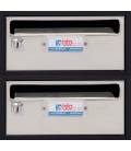 Buzón btv Moncayo 23906, cuerpo en acero pintado en negro y cuerpo en Acero Inox Brillo, G2. Aptos para el interior .