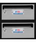 Buzón btv Moncayo 23907, cuerpo en acero pintado en negro y cuerpo de acero pintado, Inox mate G2. Aptos para el interior .