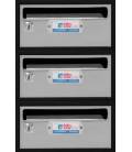 Buzón btv Moncayo 33907, cuerpo en acero pintado en negro y cuerpo de acero pintado, Inox mate G3. Aptos para el interior .